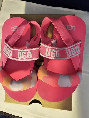 UGG Kids' Zuma Hot Pink Strap Sandals Size 11